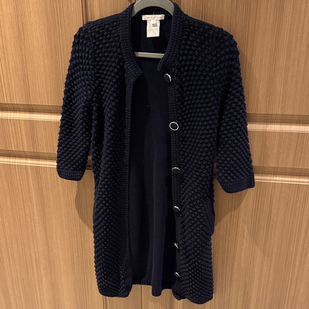 Paul & Joe Sister Midnight Blue Textured Cardigan